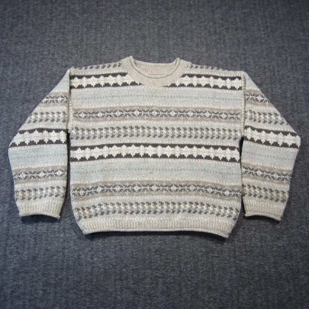 Woolrich Crewneck Sweater‎ S Nordic Striped Wool 90s Pullover Cozy Outdoor Hygge